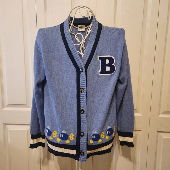 Universal Studios JAPAN Super Mario Bomb Soldier Cardigan Blue Nintendo SZ L